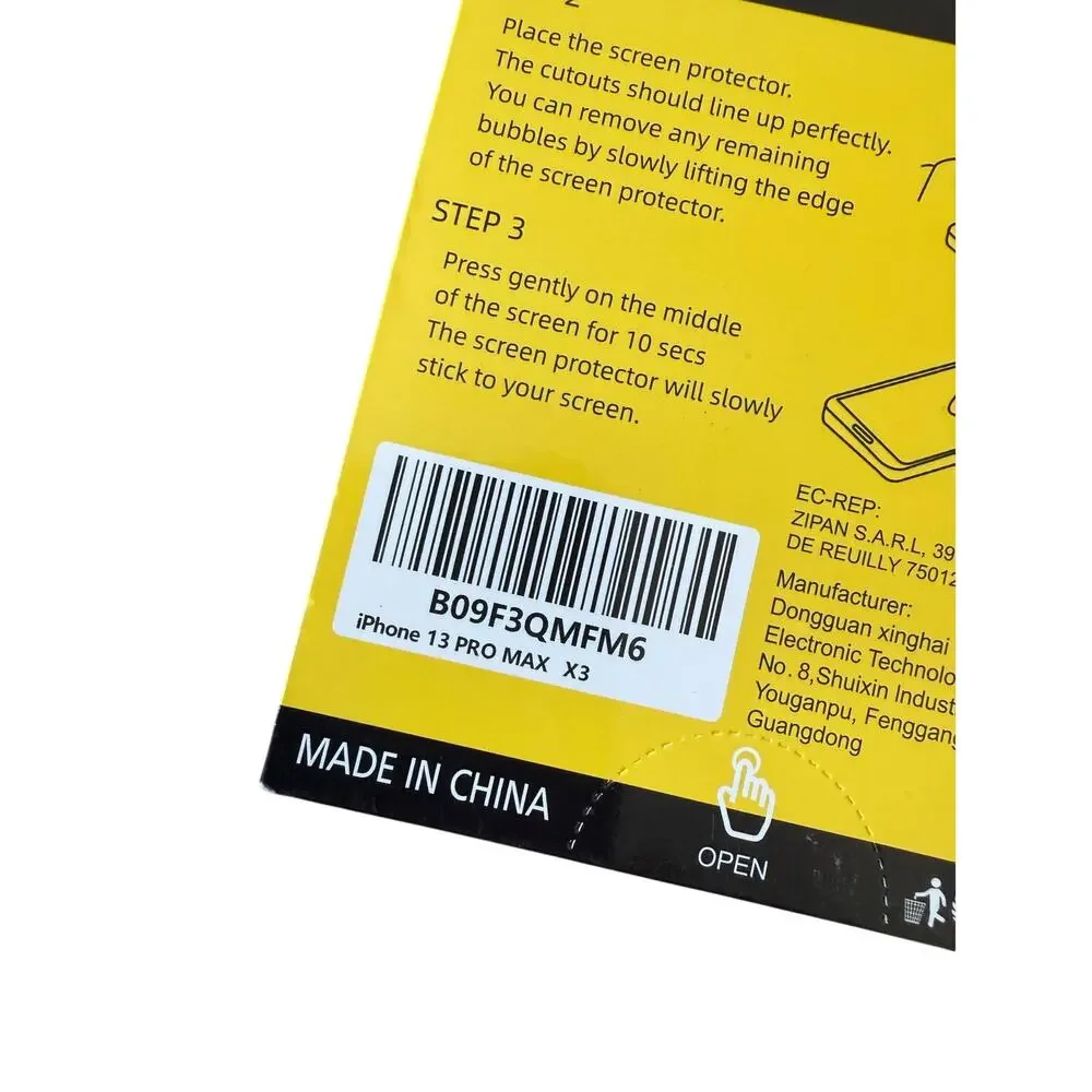 NWT New’C Premium glass screen protector for‎ iPhone 13 Pro Max x3